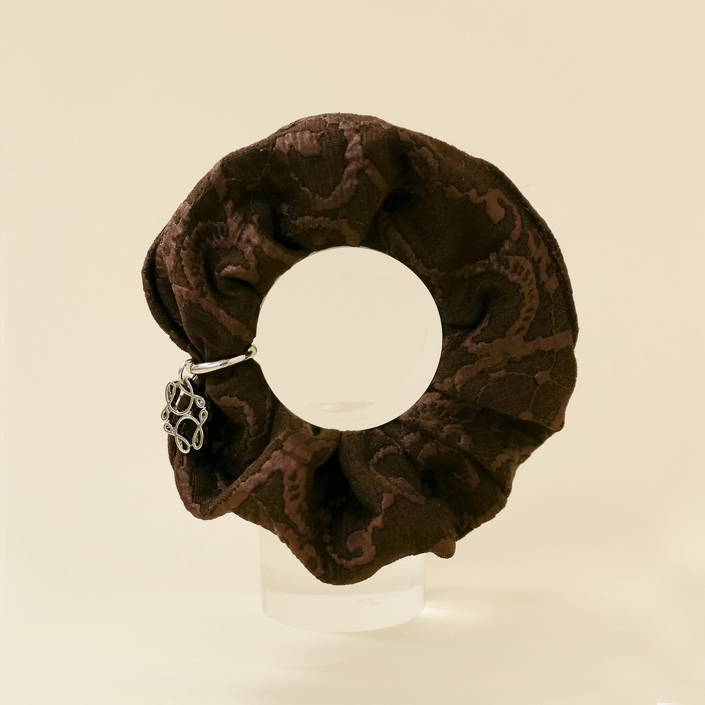 The Brown Jacquard Monogram Scrunchie