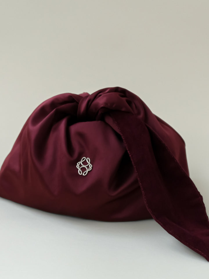 The Burgundy Monogram Pouch