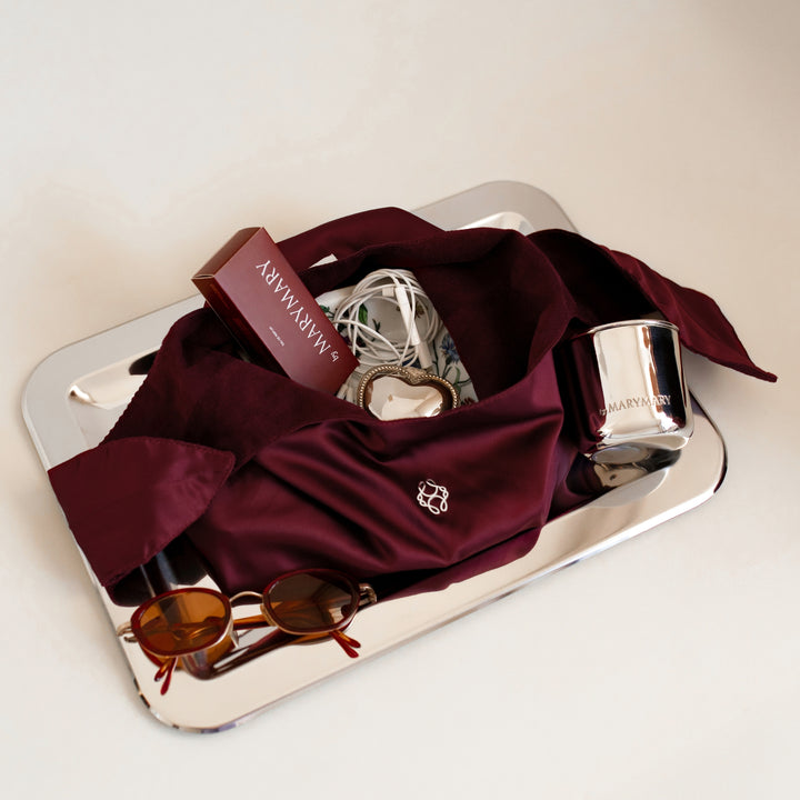 The Burgundy Monogram Pouch